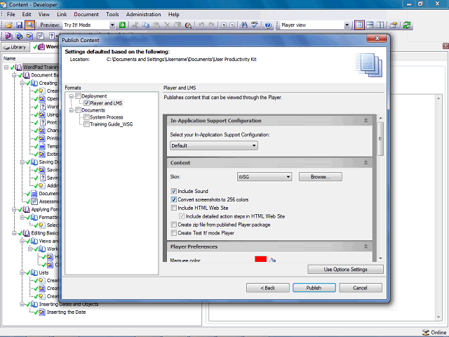 Screen image of this step
