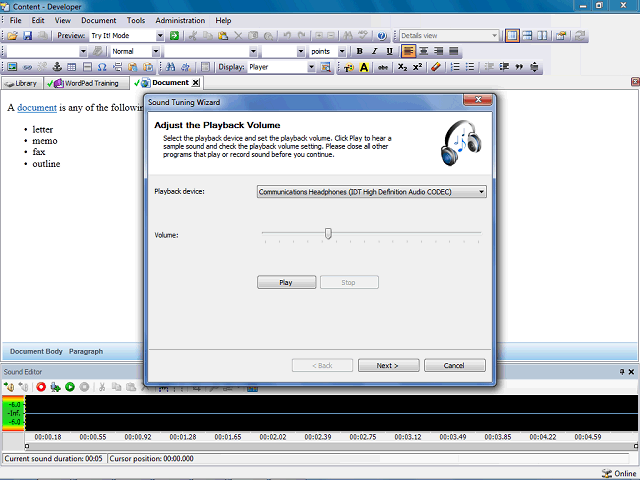 Screen image of this step
