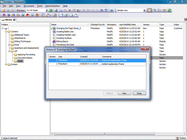 Screen image of this step