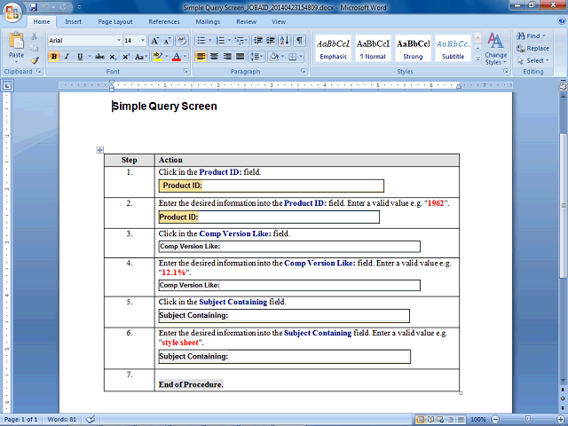 Screen image of this step