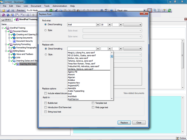 Screen image of this step