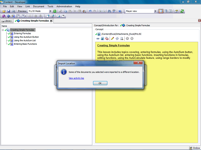 Screen image of this step