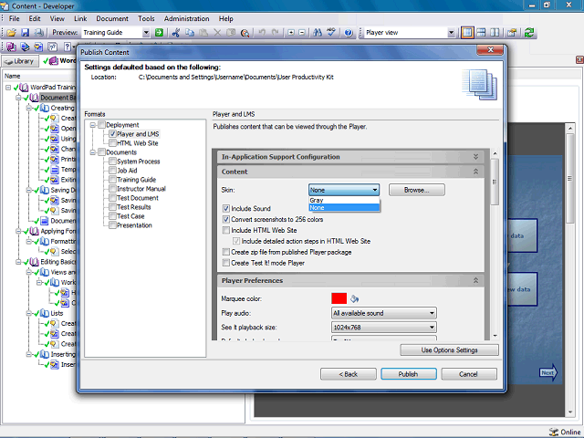 Screen image of this step