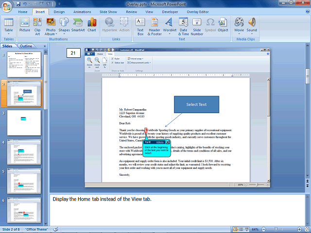 Screen image of this step