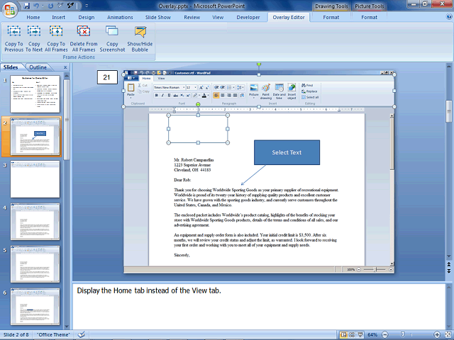 Screen image of this step