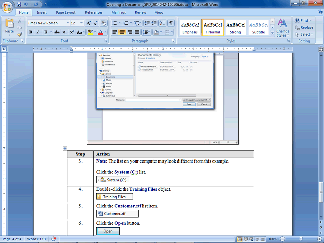 Screen image of this step