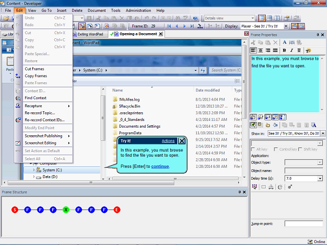 Screen image of this step