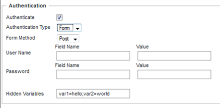 「フォーム」認証の認証フィールドを持つ「IFrame」編集ビュー