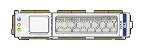 image:Illustration showing the Oracle 3.2 TB NVMe SSD front                                 label.