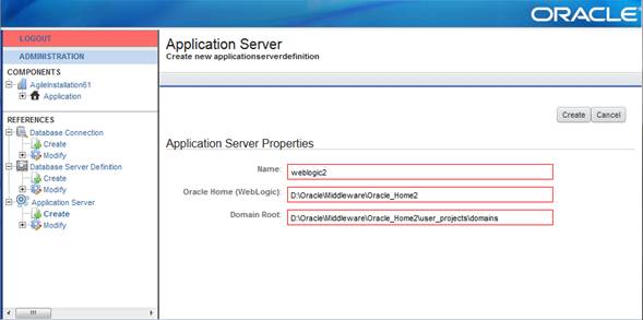 Application Server create new screen