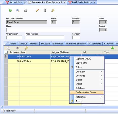 document file sub list
