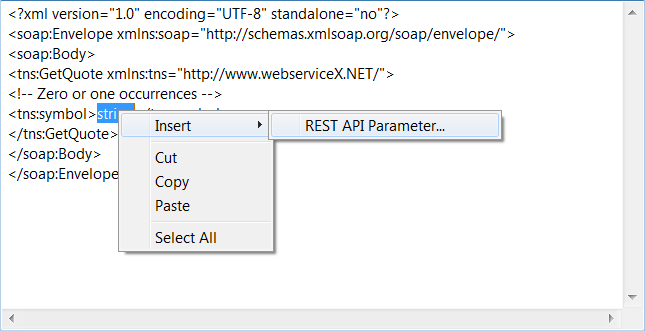 Insert REST API parameter in message body
