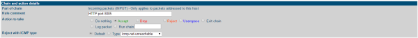 Add rule chain and action details