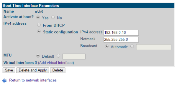 eth0 interface