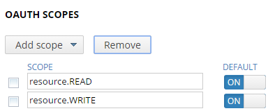 Configure client application scopes
