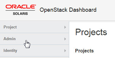image:Dashboard with the Admin tab