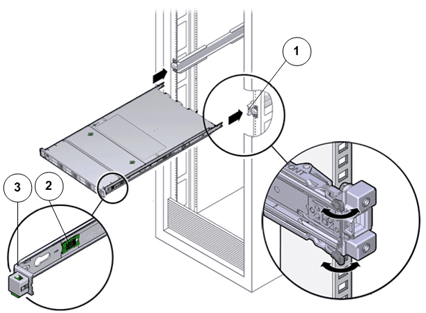 Pilot with mounting brackets inserted into the slide rails