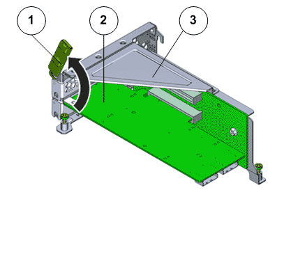 Unlock riser retainer latch to release HBA