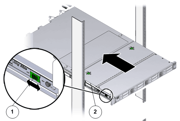 Pilot inserted into the rack