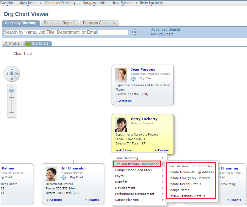 Example of related actions before Conditional Navigation