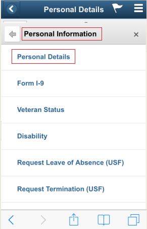 In small form factor, Personal Details Fluid transaction that replaced PIA transactions based on Conditional Navigation setup (2 of 2)