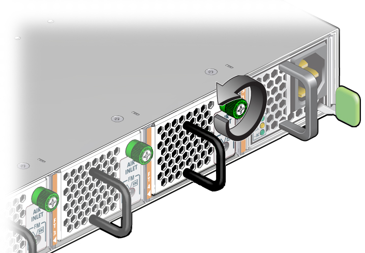 image:Illustration shows the fan thumbscrew being loosened.