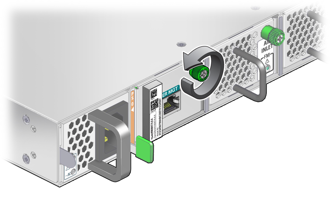 image:Illustration shows the fan thumbscrew being loosened.