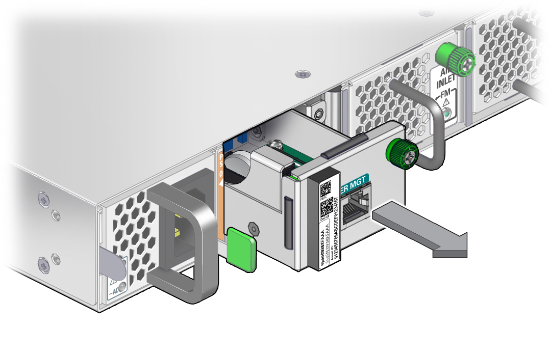 image:Illustration shows the SER MGT module being removed.