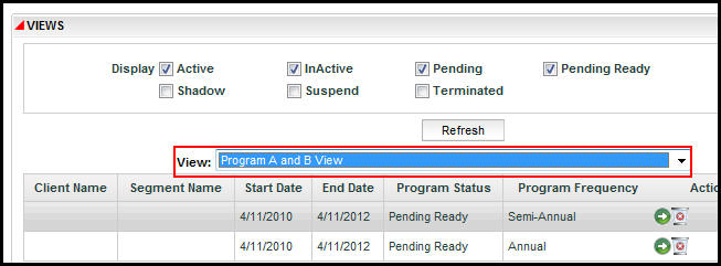 Program View Drop Down in OIPA