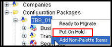 Put On Hold Option for Configuration Packages