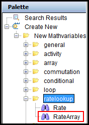 RATEARRAY in Palette Window