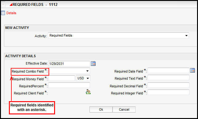 Required fields in OIPA