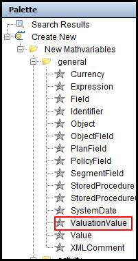 ValuationValue Math Variable in Palette Window