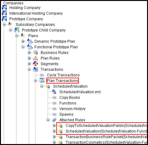 scheduled valuation transaction attached rules