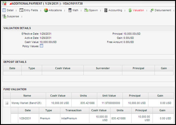 Transaction Activity Detail in OIPA