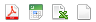 This image shows four icons for report export options.