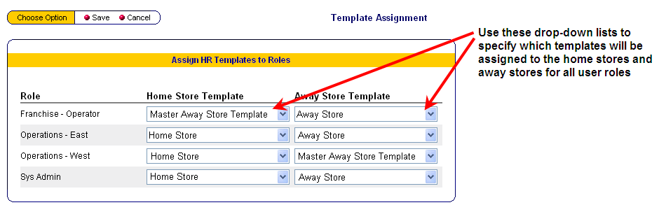 This figure shows the Template Assignment module.