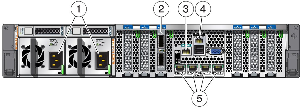 image:ケーブル配線されたストレージサーバーコンポーネントを示す図。