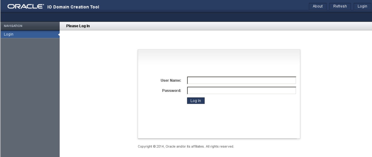 image:屏幕抓图中显示了 I/O 域工具登录页面。