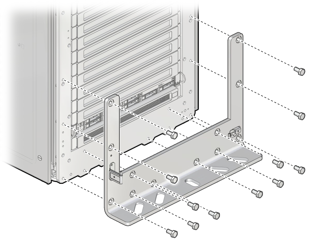 image:En este gráfico, se muestran los pernos M12 que sujetan el marco sísmico al sistema modular.