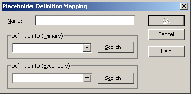 「プレースホルダ定義マッピング」ダイアログ・ボックス