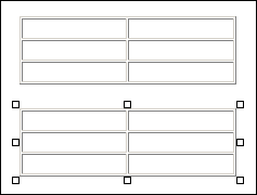 選択されていない表と選択された表(フレームあり)