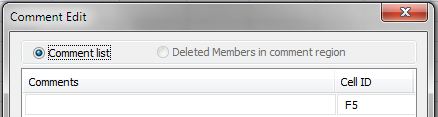 The cell comment is deleted from the Comment Edit dialog box, the Cell ID remains.