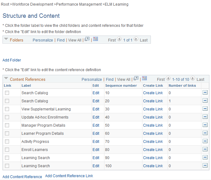 フォルダ/コンテンツ参照ページ