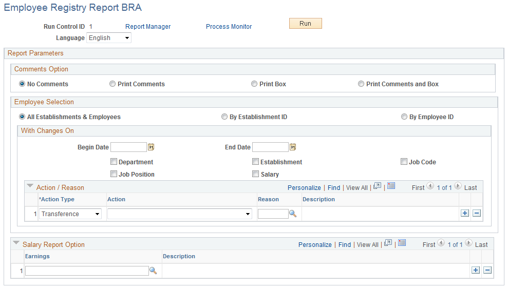 従業員登録レポート BRA ページ