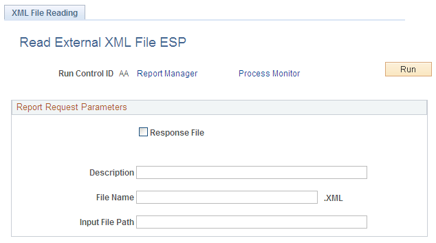外部 XML ファイルの読込 ESP ページ