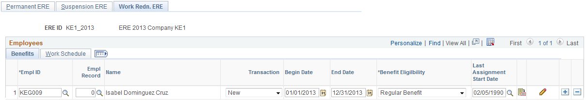 勤務短縮ERE ページ: [福利厚生] タブ