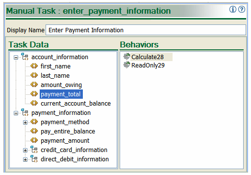 Shows how behaviors are modeled in a task