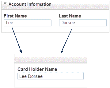 Shows how fields appear in Task Web client.