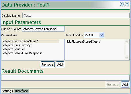 Shows the Data Provider interface tab.